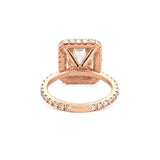 14K Gold 2.75 Carat Radiant Moissanite 3D Halo Prong Set Engagement Ring