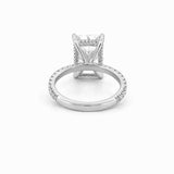 14K Gold 7.00 Carat Lab Grown Radiant Diamond Prong Set Under Halo Engagement Ring