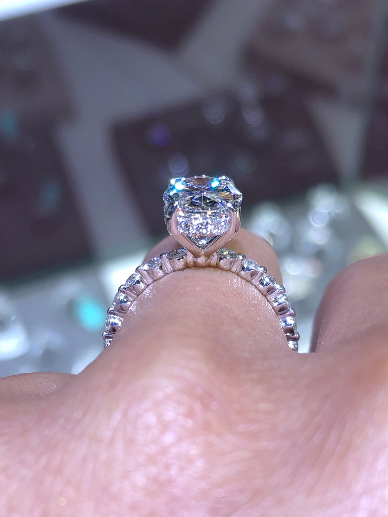 Carly - 14k White Gold 1 Carat Round Halo Natural Diamond Engagement Ring @  $2000 | Gabriel & Co.