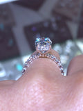 14K Gold 2.00 Carat Oval Lab-Grown Diamond Under Halo Diamond Engagement Ring Single Prong