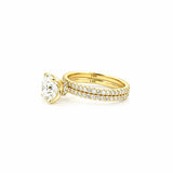 14K Gold 2.00 Carat Lab Grown Round Diamond Eternity Engagement Set