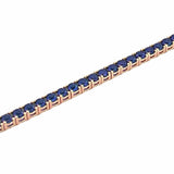 14K Gold Lab Grown 16.00 Carat Sapphire Tennis Necklace