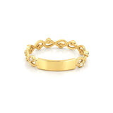 14K Gold Wire Curve Diamond Band