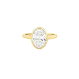 14K Gold 2.50 Carat Lab Grown Oval Diamond Solitaire Cathedral Under Halo Engagement Ring