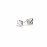 14K Gold Lab Grown Cushion Diamond Under Halo Stud Earrings
