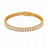 14K Gold Lab Grown Emerald Cut Diamond Tennis Bracelet
