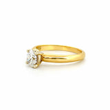 14K Gold 0.40 Carat Natural Oval Diamond Solitaire Engagement Ring