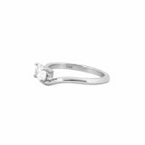 14K Gold 0.50 Carat Lab Grown Oval Diamond Curve Solitaire Engagement Friendship Mother Daughter Ring