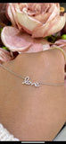 14K Gold Love Cursive Diamond Necklace