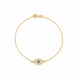 14K Gold Sapphire Evil Eye Bracelet