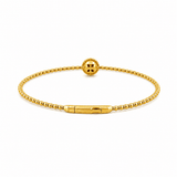 14K Gold Beaded Round Cluster Diamond Bangle