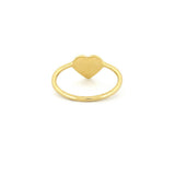 14K Gold Thin Heart Signet Band