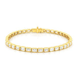 14K Gold East West Tennis Emerald Cut Diamond Bracelet