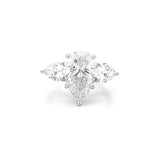14K Gold 5.00 Carat Lab Grown Trio Pear Engagement Ring