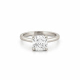 14K Gold 2.00 Carat Lab Grown Cushion Diamond Under Halo Cathedral Solitaire Engagement Ring