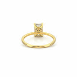 14K Gold 2.00 Carat Lab Grown Radiant Diamond Prong Set Under Halo Engagement Ring