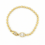 14K Gold 2.00 Carat Lab Grown Diamond Bezel Bead Bracelet