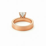 14K Gold 3.00 Carat Lab Grown Elongated Cushion Thick Solitaire Engagement Ring