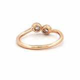 14K Gold Duo Round Halo Diamond Band