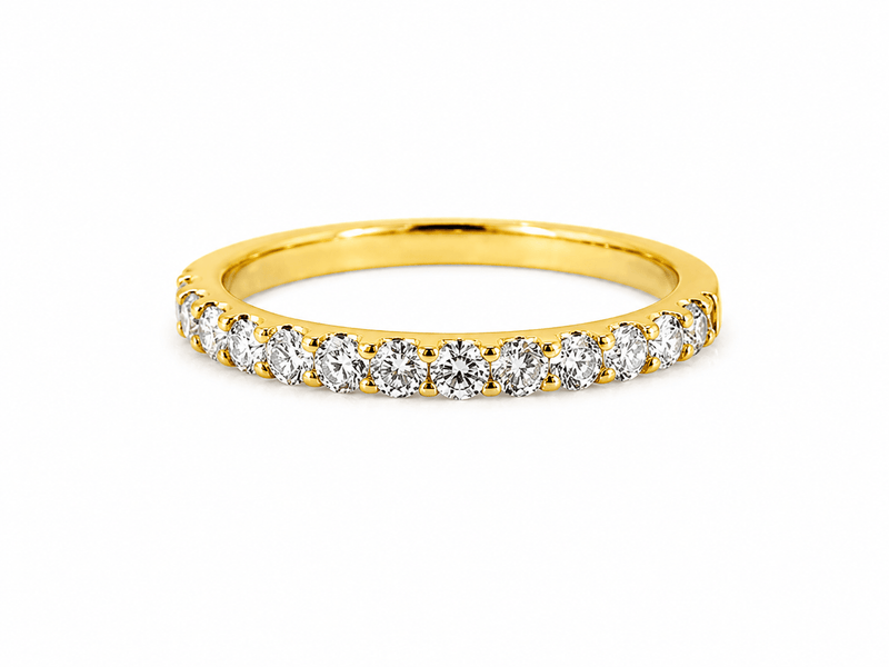 14K Gold 2MM Diamond Prong Band