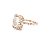 14K Gold 2.75 Carat Radiant Moissanite 3D Halo Prong Set Engagement Ring
