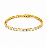 14K Gold East West Lab Grown Emerald Cut Diamond Tennis Bracelet