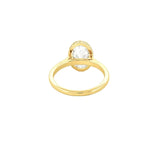 14K Gold 2.50 Carat Lab Grown Oval Diamond Solitaire Cathedral Under Halo Engagement Ring