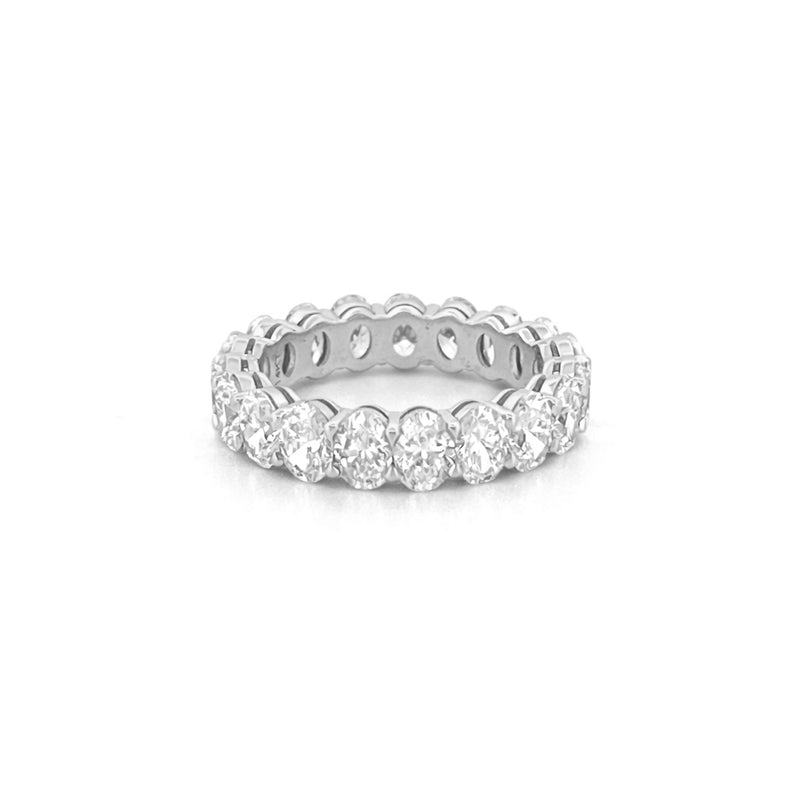 14K Gold Lab Grown 4.00 Carat Oval Diamond Eternity Band