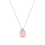 14K Gold 10.00 Carat Lab Grown Pink Diamond Pear Pendant Necklace