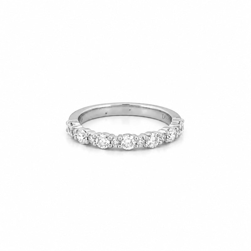 14K Gold Two Size Round Diamond Band