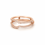 14K Gold Prong Set Diamond Ring Guard Band