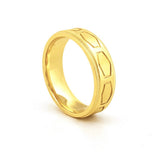 14K Gold Hexagon Mens Band