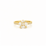 14K Gold Round Cluster Natural Diamond Engagement Ring