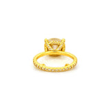 14K Gold 2.50 Carat Oval East West Moissanite Under Halo Eternity Engagement Ring