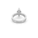 14K Gold 2.00 Carat Lab Grown Marquise Diamond Under Halo Engagement Wedding Set