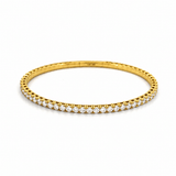 14K Gold Flexible Halfway Tennis Bangle
