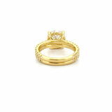 14K Gold 2.50 Carat Round Lab Grown Diamond Engagement Set with Under Halo