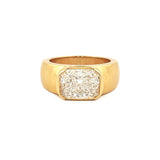 14K Gold East West 3.00 Carat Lab Grown Elongated Cushion Diamond Bezel Engagement Band