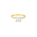 14K Gold 2.50 Lab Grown Round Diamond Eternity Under Halo Engagement Ring
