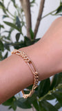 14K Gold 5.4MM Hollow Figaro Bracelet