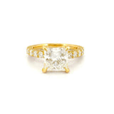 14K Gold 5.00 Carat Lab Grown Radiant Diamond U Prong Engagement Ring