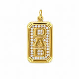 14K Gold Dad Diamond ID Pendant