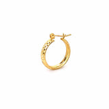 14K Gold Diamond Cut Hoop Earrings