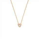 14K Gold Heart Bezel Diamond Pendant