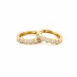 14K Gold Round Bezel Diamond Earrings