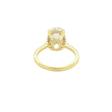 14K Gold 5.00 Carat Oval Lab Grown Diamond Open Gallery Cathedral Engagement Ring