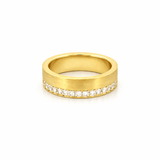 14K Gold Diamond Edge Mens Band
