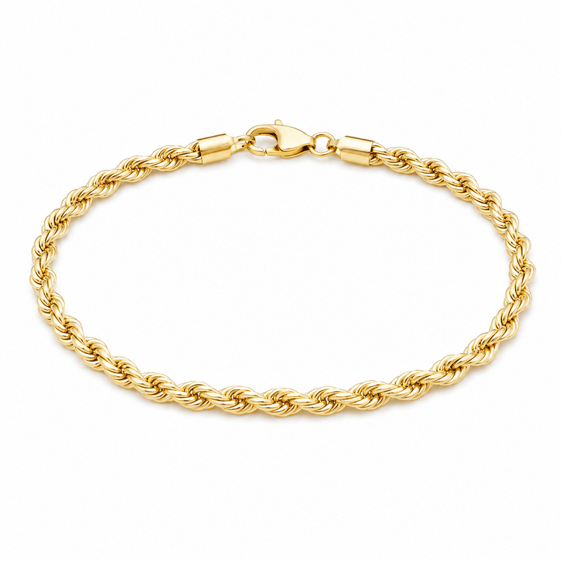 14K Gold Rope Chain Bracelet