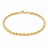 14K Gold Rope Chain Bracelet