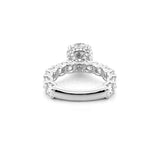 14K Gold 5.00 Carat Lab Grown Round Diamond Under Halo U Prong Engagement Ring